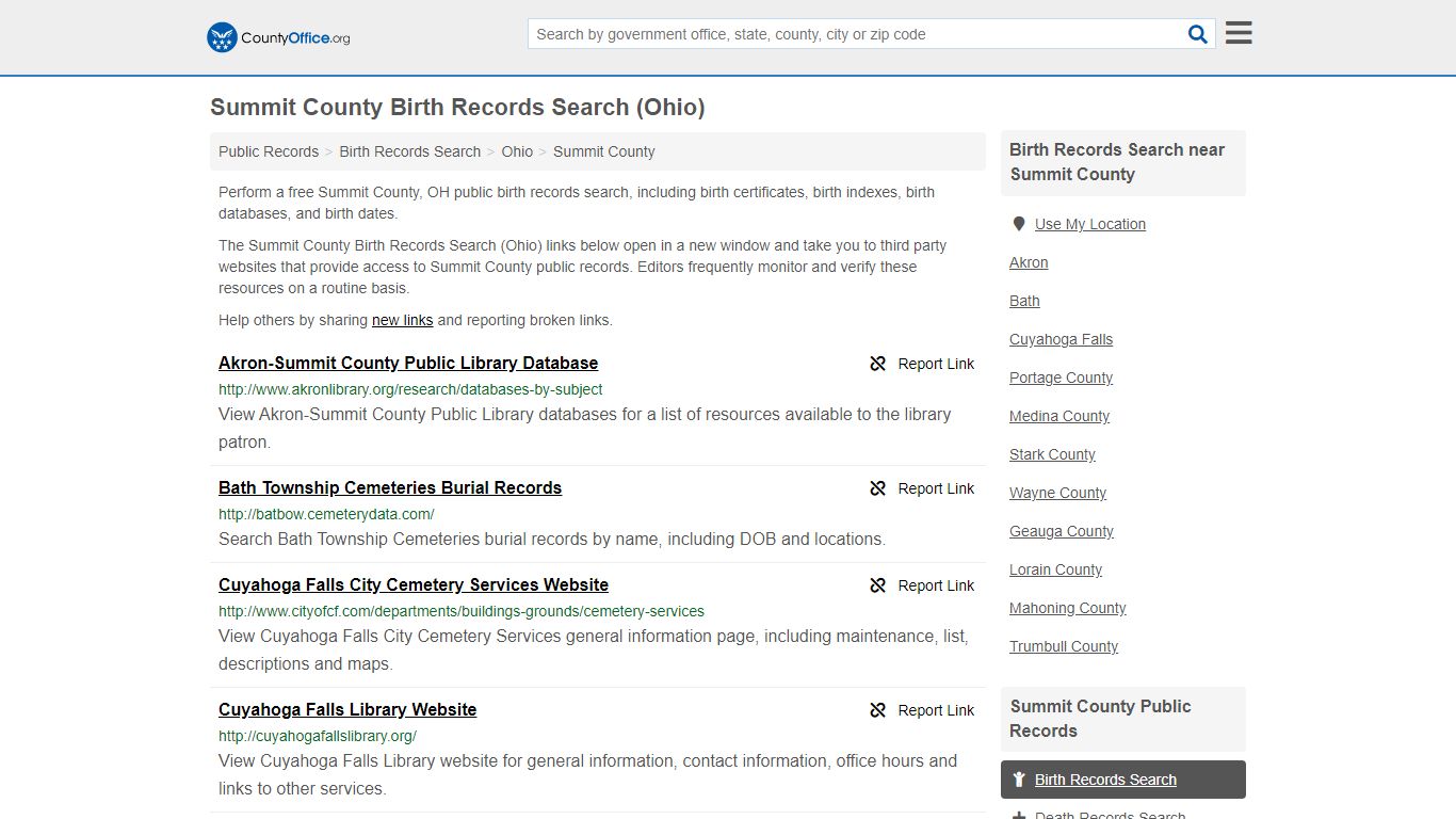 Birth Records Search - Summit County, OH (Birth ...